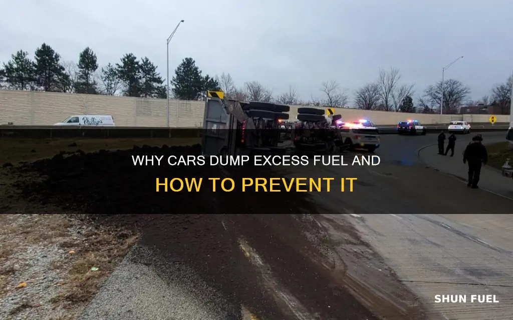 what causes a car to dump too much fuel