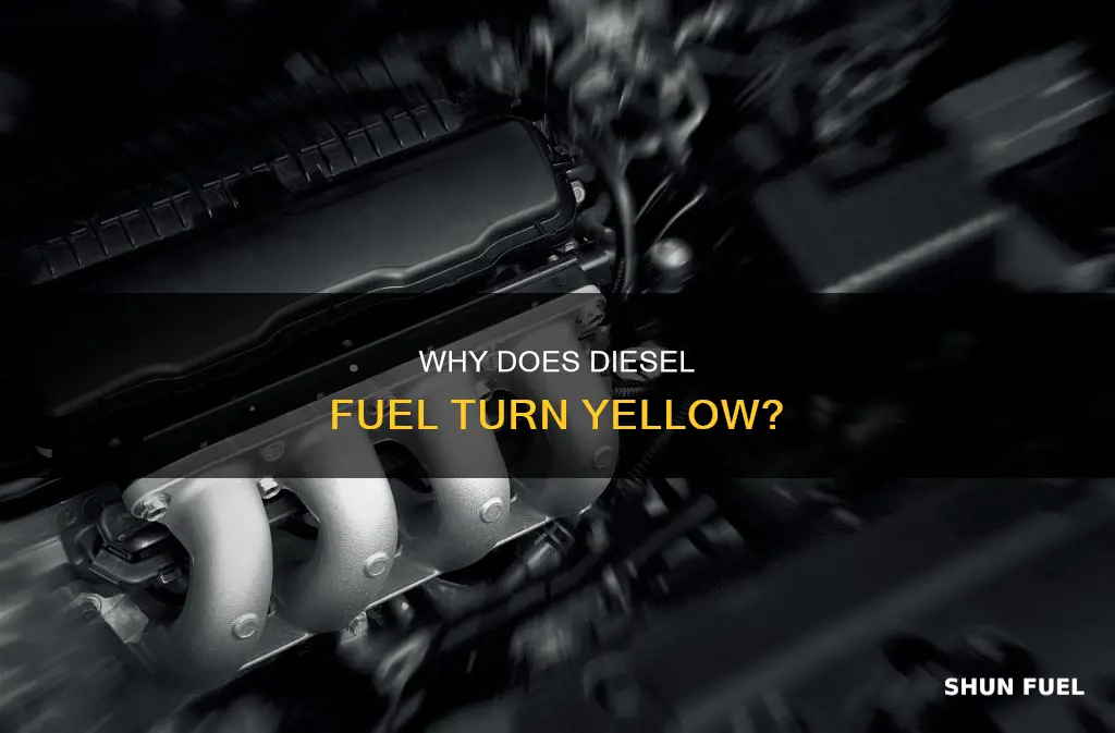 what causes diesel fuel to turn yellow