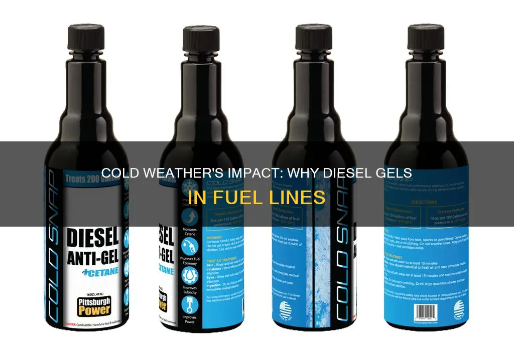 what causes diesel to gel in fuel lines