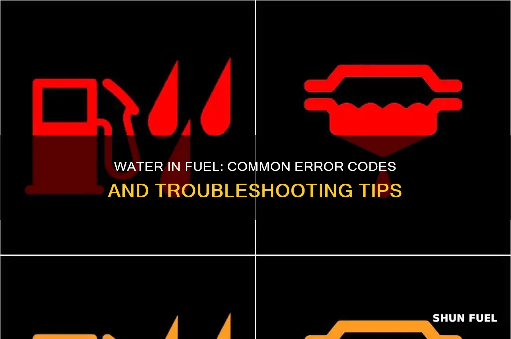 what codes can pop due yo water in fuel