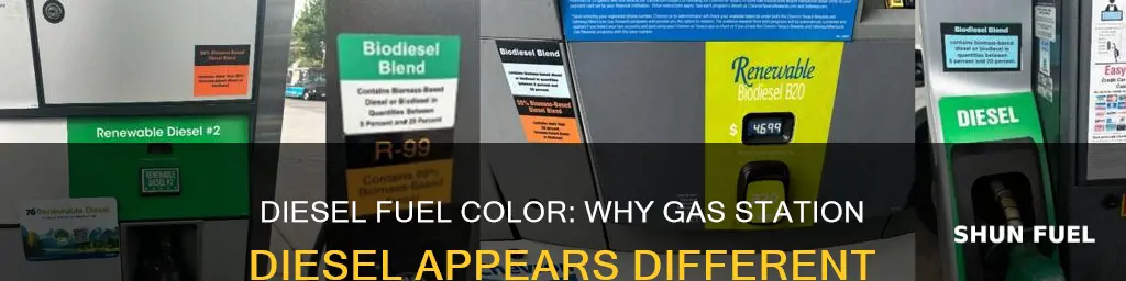 what color is diesel fuel at gas station