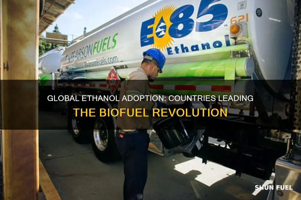 what countries use ethanol as a fuel