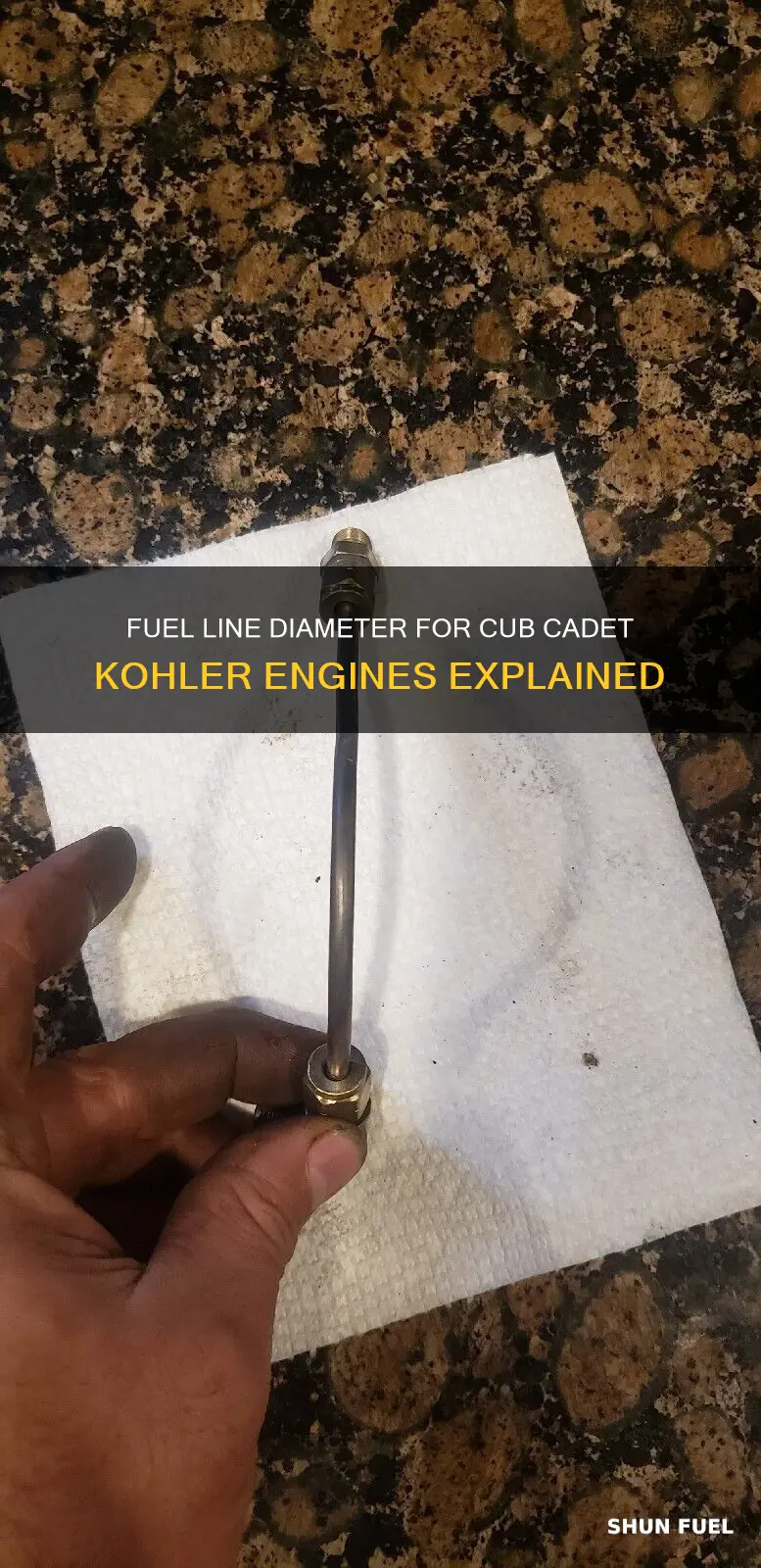 what diameter fuel line do cub cadet kohler engines use