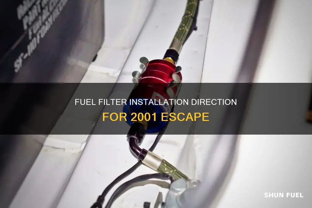 what direction does fuel filter go in on 2001 escape