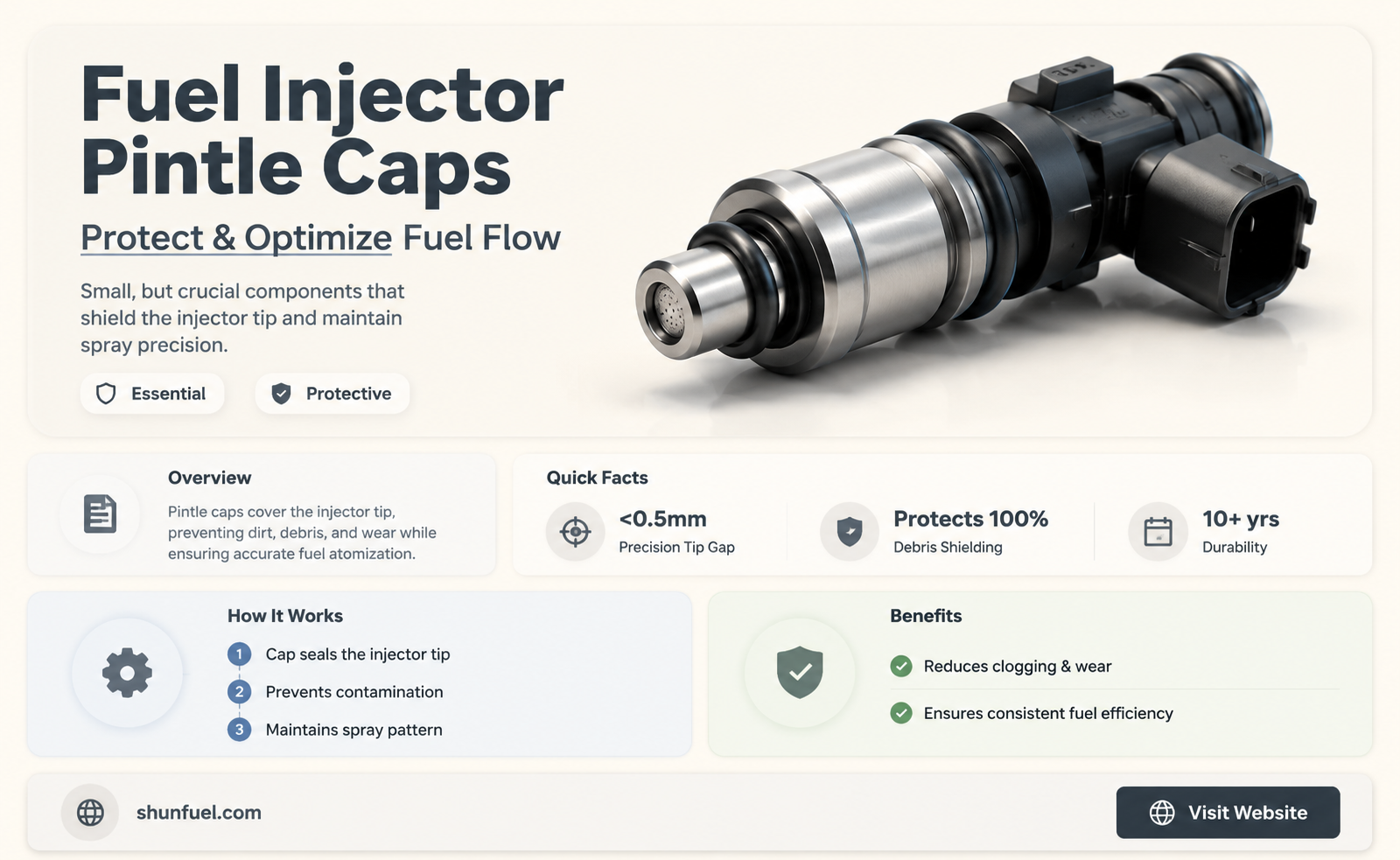 are fuel injector pintle cap purpose