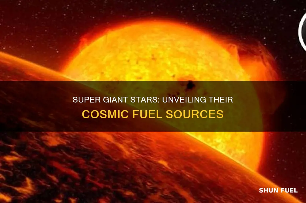 what do super giant stars use fr fuel