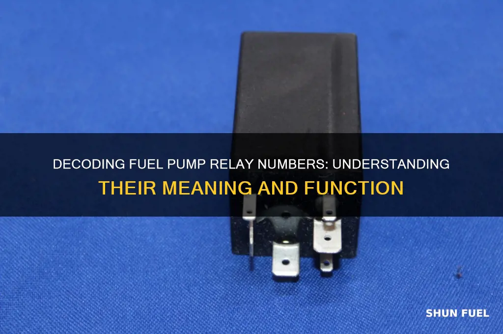 what do the numbers mean on a fuel pump relay
