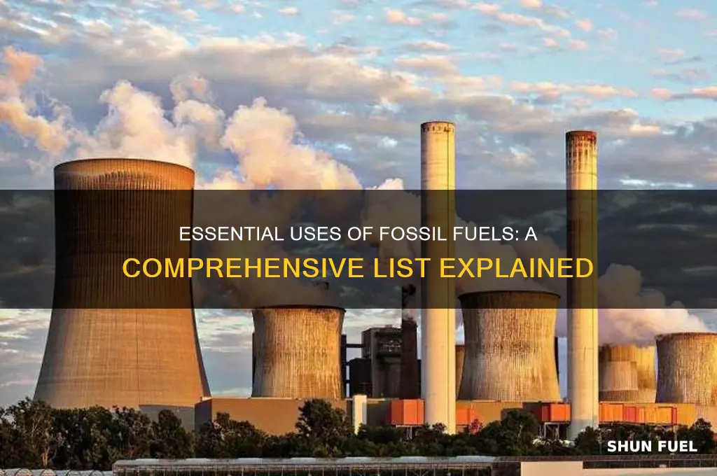 what do we use fossil fuels for list