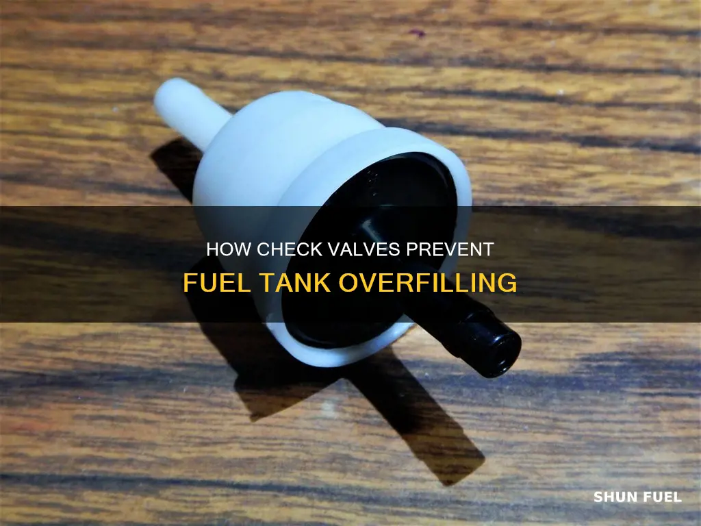 what does a fuel tank check valve do