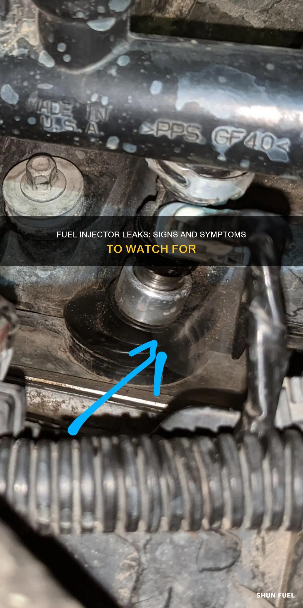 what does a leaking fuel injector look like