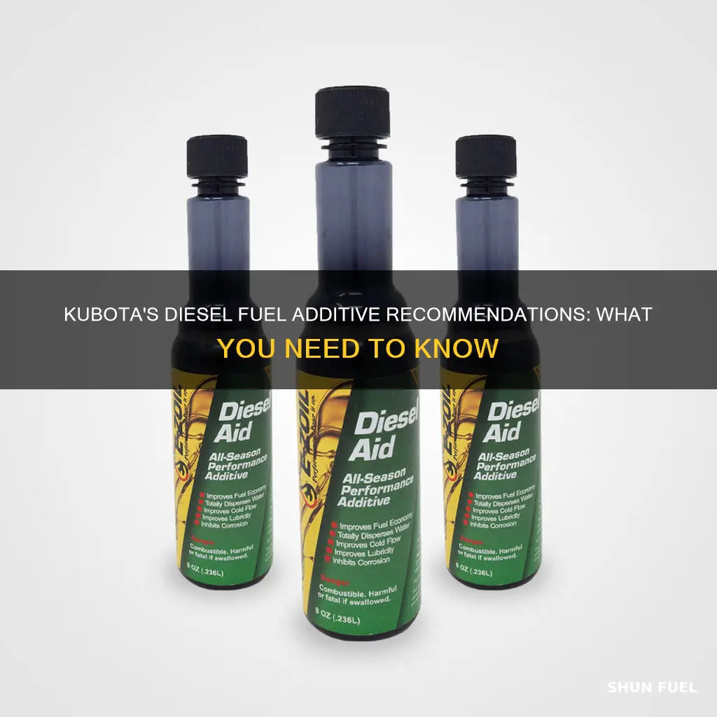 what does kubota recommend for diesel fuel additive