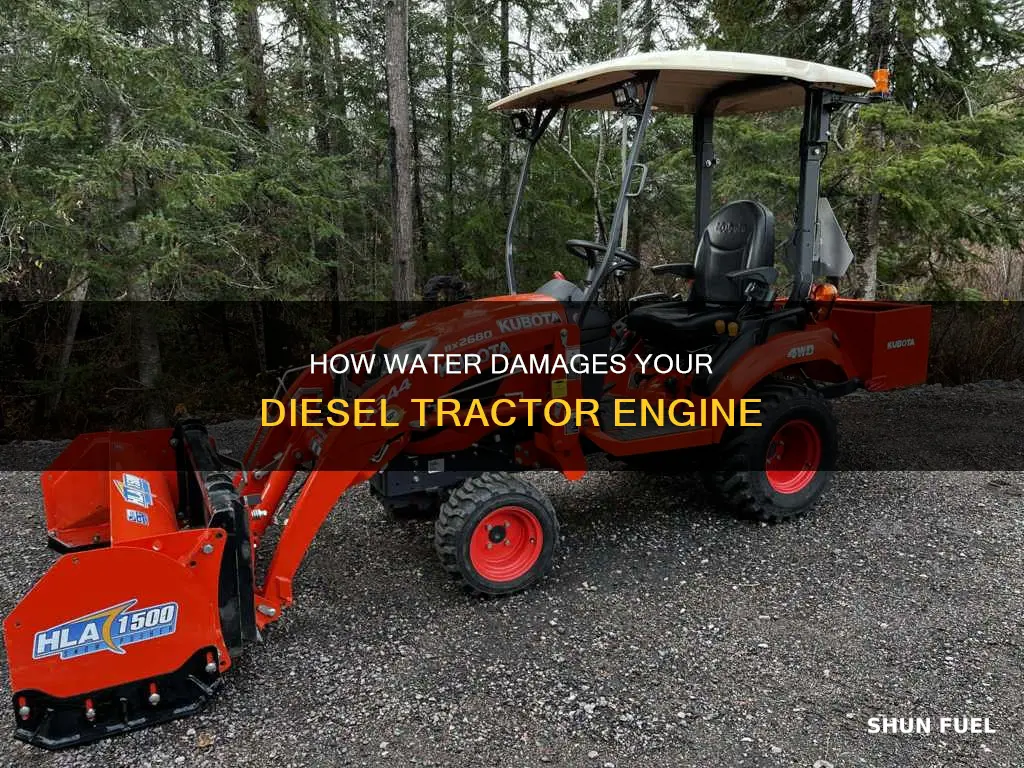 what does water in fuel do to diesel tractor
