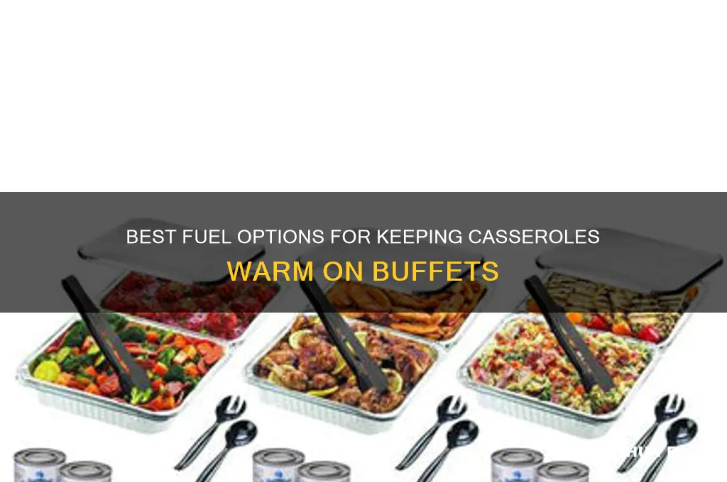 what fuel is used to keep casseroles warm on buffet