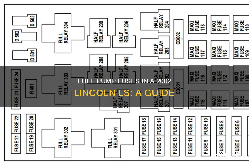 what fuses are related to fuel pump 2002 lincoln ls