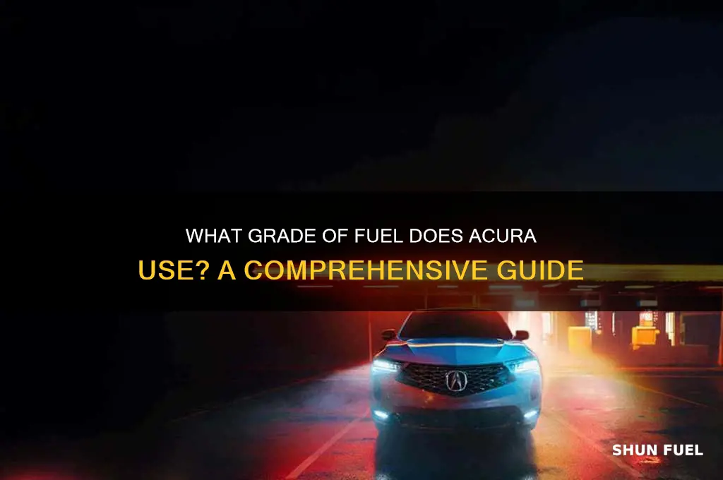 what grade of fuel does acura use