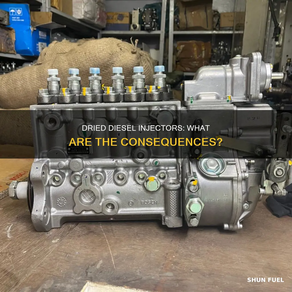 what hapens if siesel fuel injectors fin dry