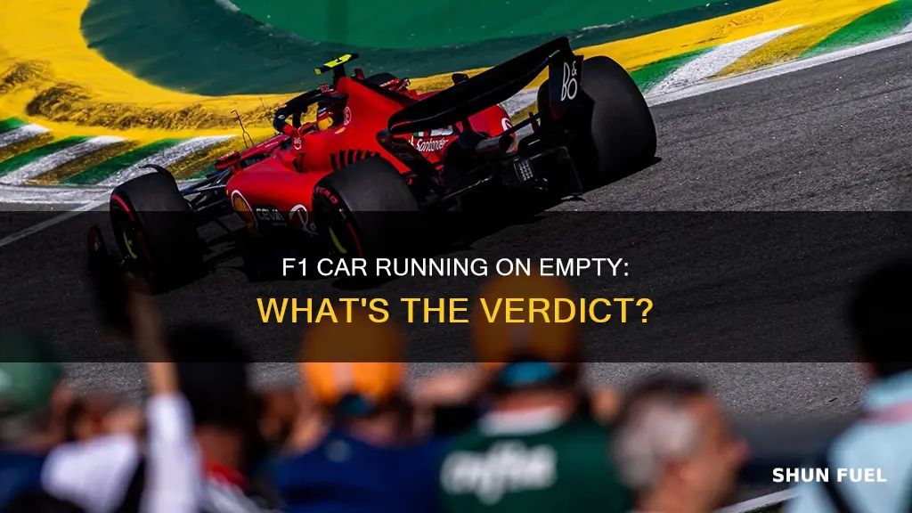 what happens if an f1 car runs out of fuel