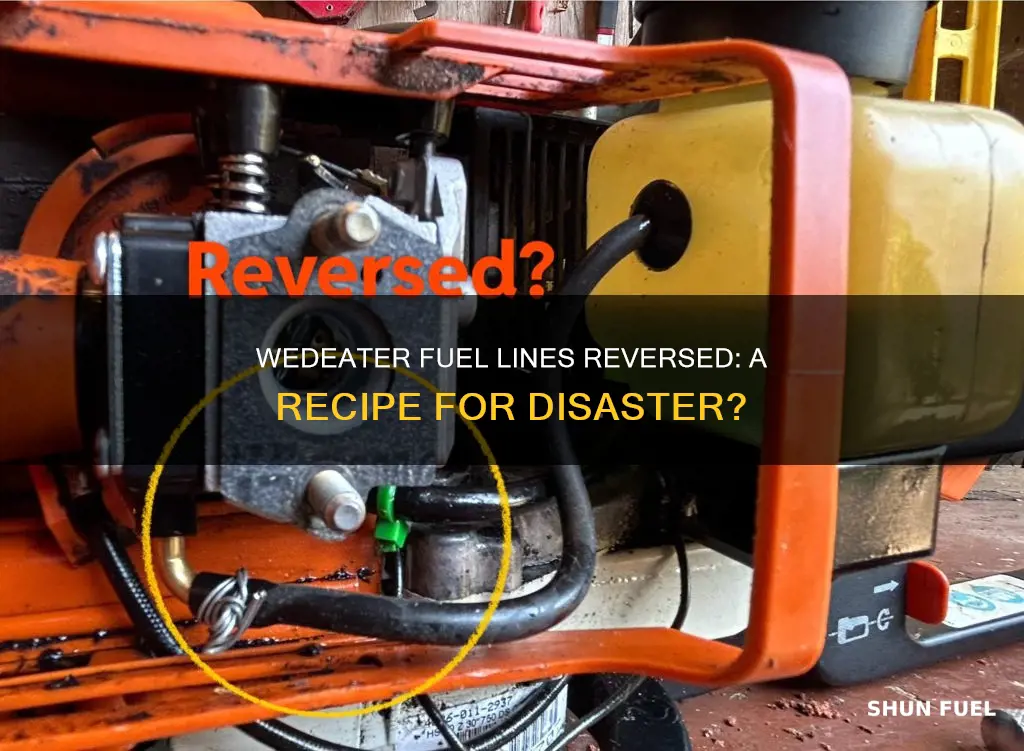 what happens if you put wedeater fuel lines reversed