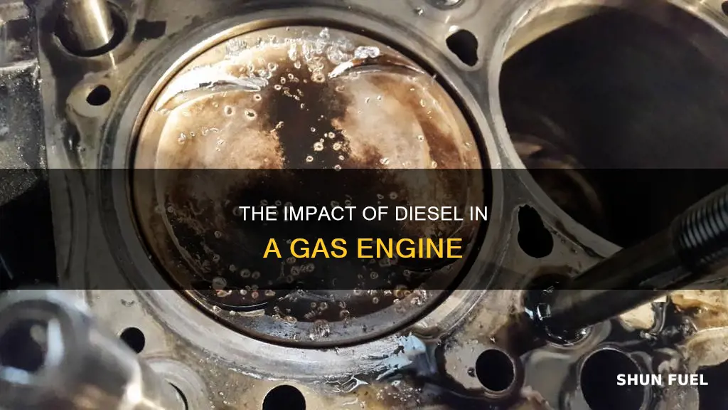 what happens when diesel fuel is put gas engines