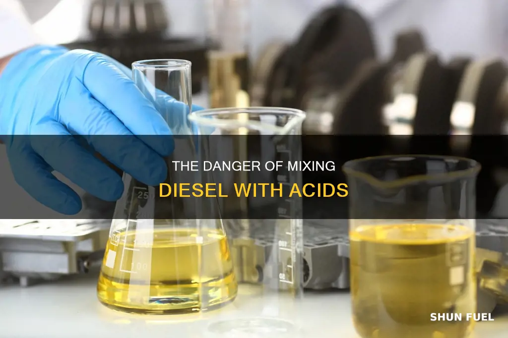 what happens when diesel fuel mixed with acids
