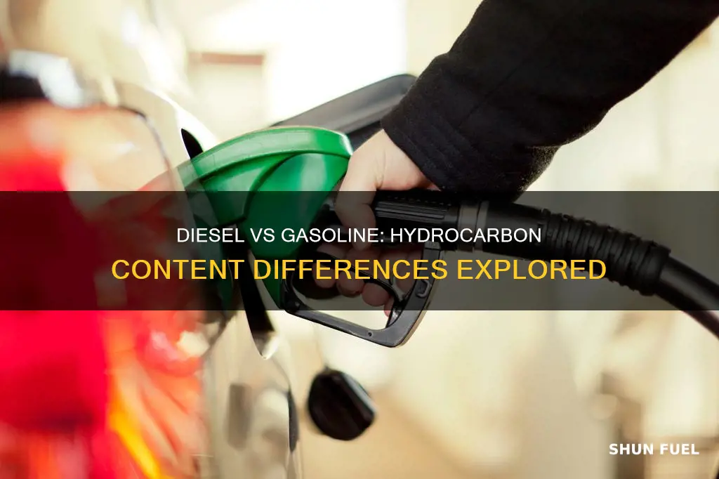 what hydrocarbons does diesel fuel contain more of than gasoline
