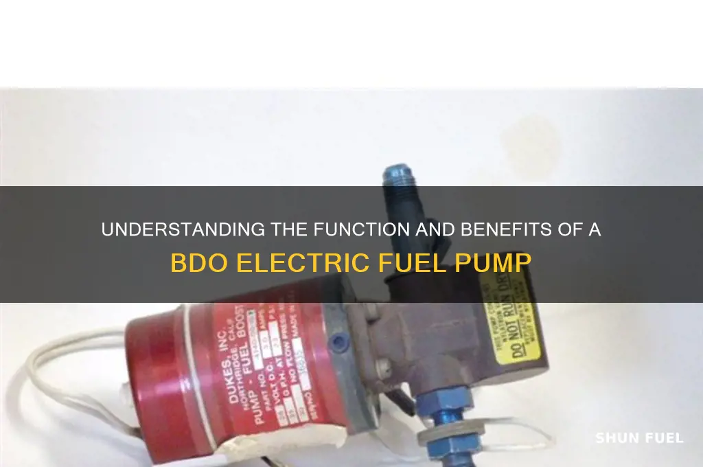 what is a bdo electric fuel pump