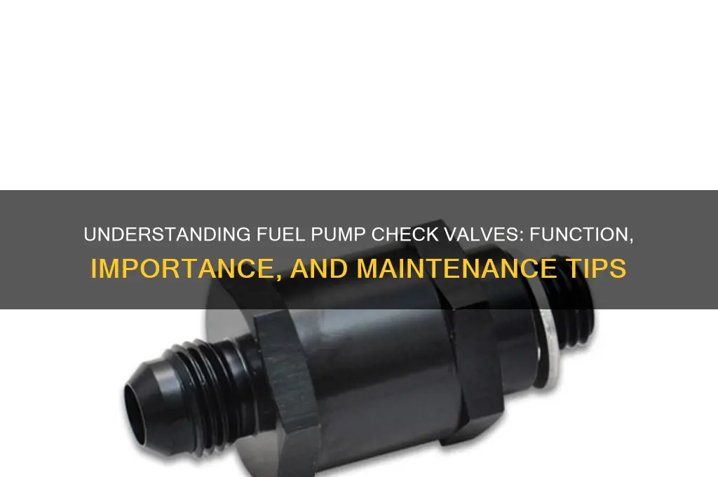 what is a fuel pump check valve