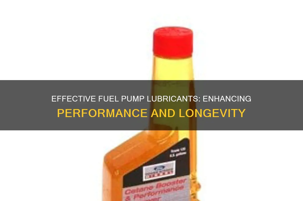 what is a good fuel pump lubricant