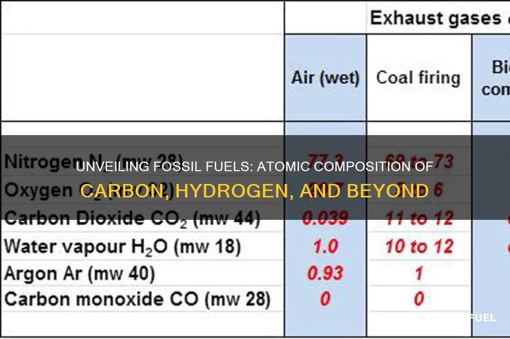 what is fossil fuel composed of atomically