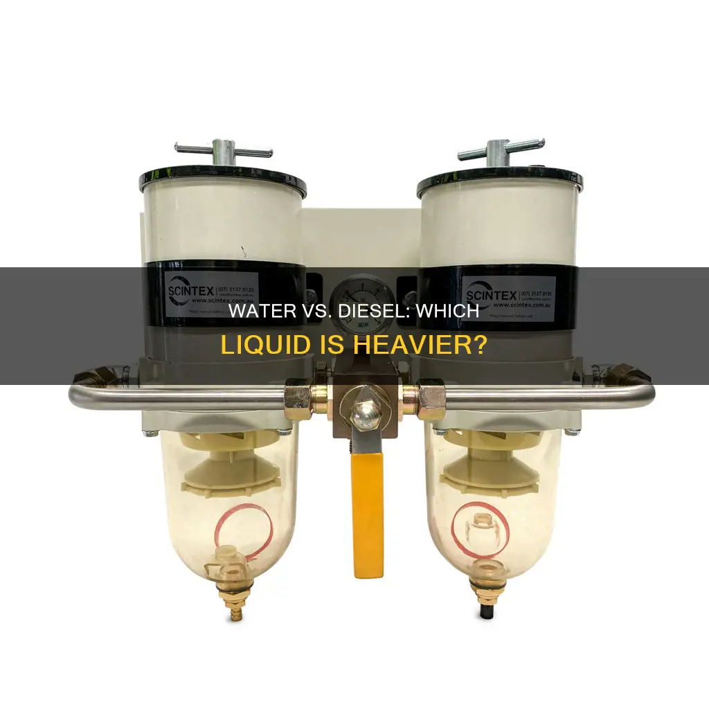 what is heavier water or diesel fuel