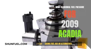 Fuel Pressure Norms for the 2009 Acadia