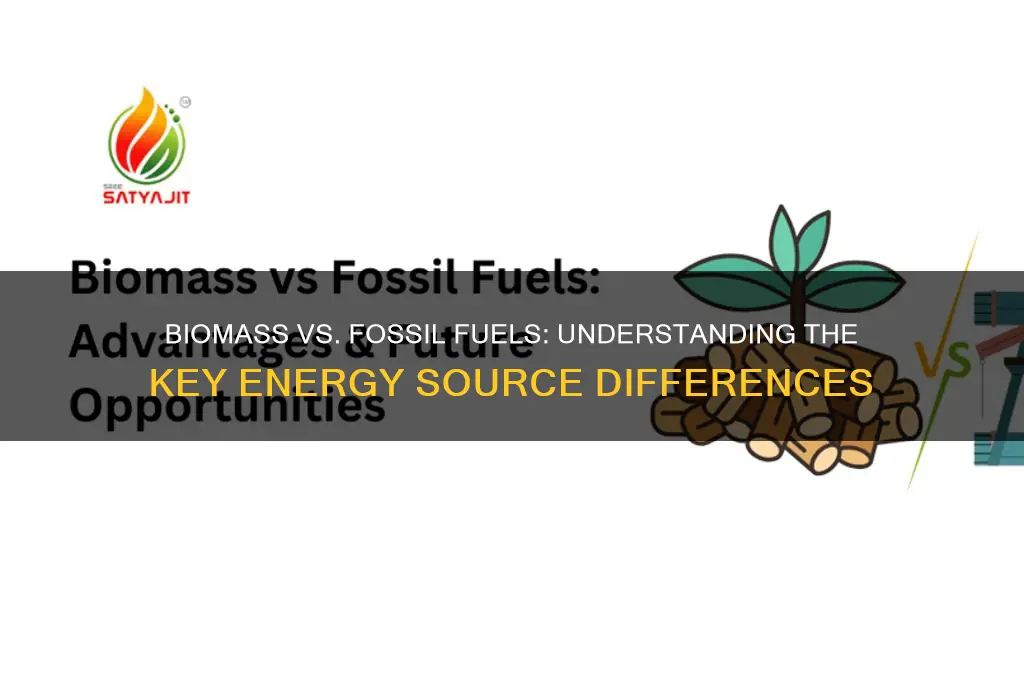 what is the difference between biomass and fossil fuels