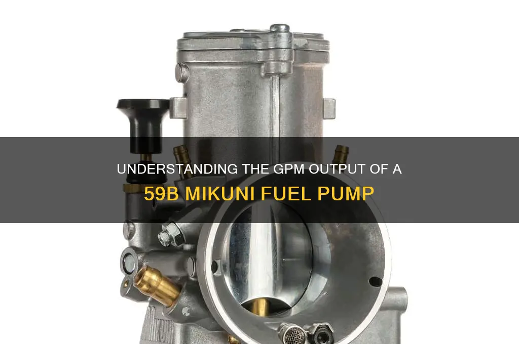 what is the gpm for a 59b mikuni fuel pump