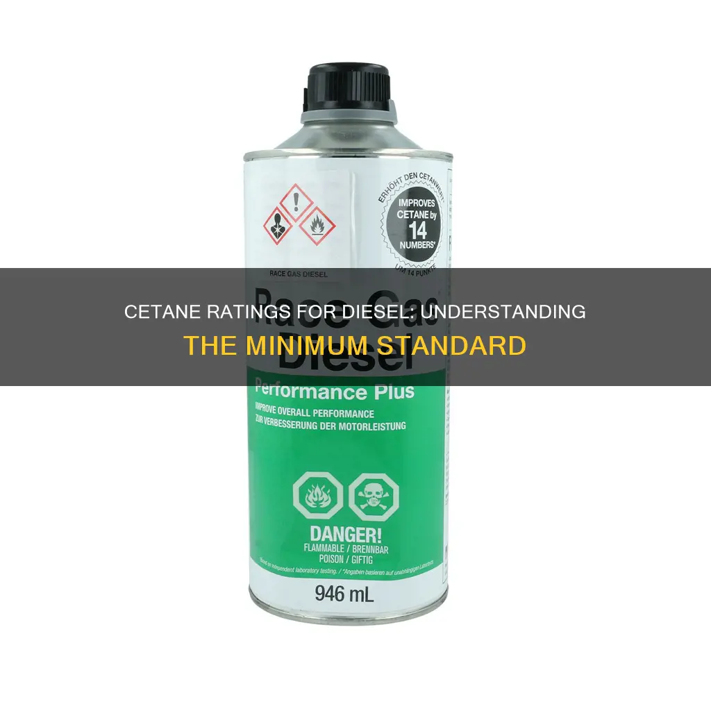 what is the minimum cetane rating for diesel fuel