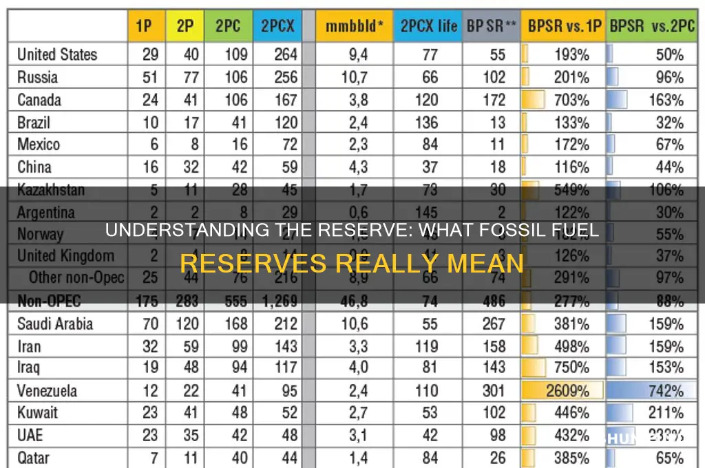 what is the reserve of a fossil fuel