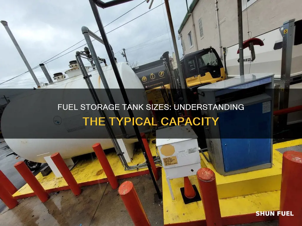 what is the typical size of a fuel storage tank