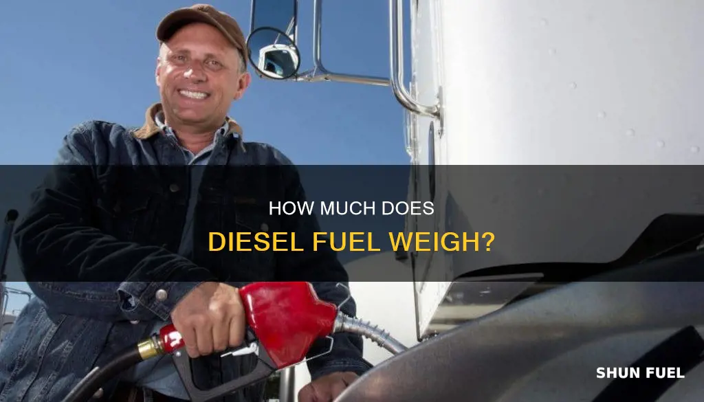 what is the weight of 2 diesel fuel