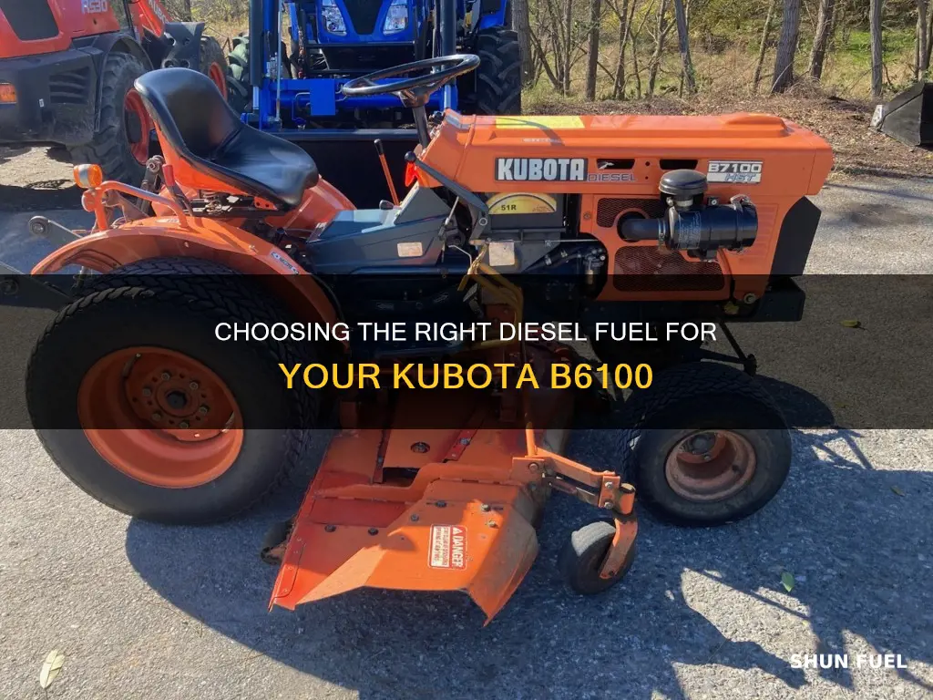 what kind of diesel fuel for b6100 kubota