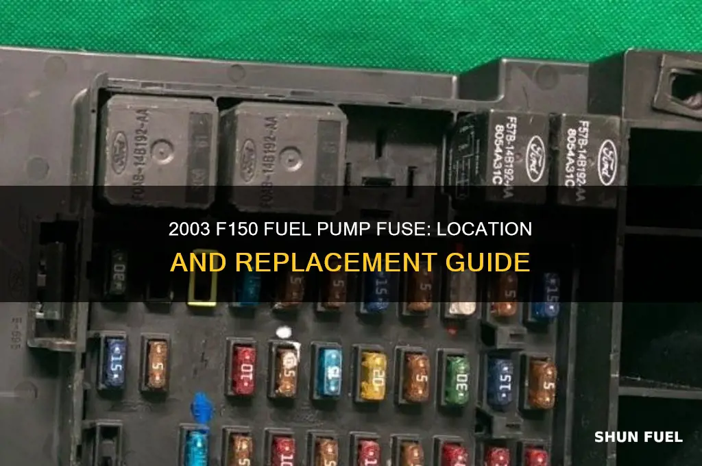 what number fuse controls 2003 f150 fuel pump