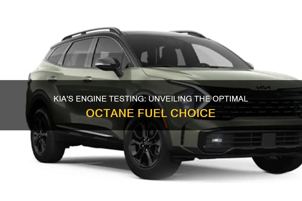 what octane fuel is kia using for their engine testing