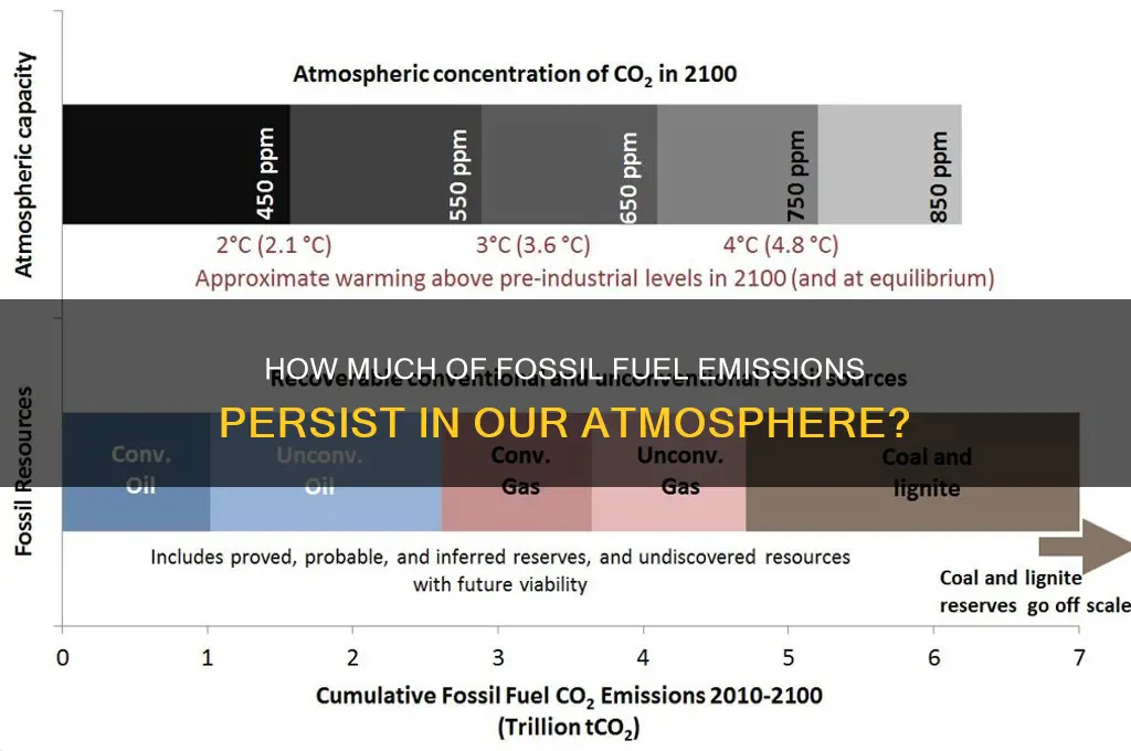 what of fossil fuel emissions remains in the atmosphere