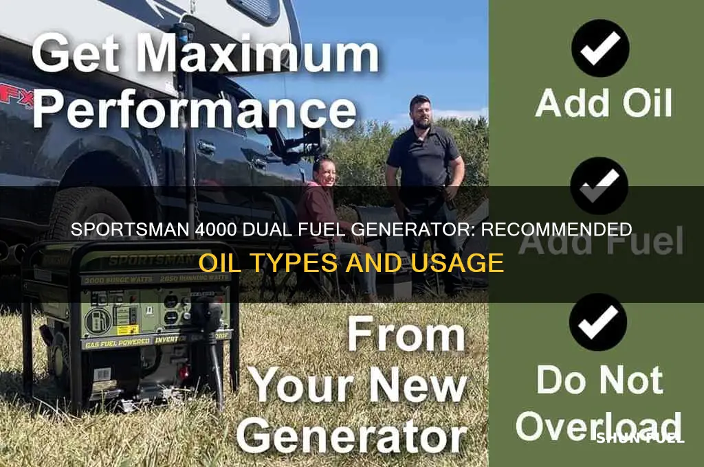 what oil does a sportsman 4000 generator dual fuel use