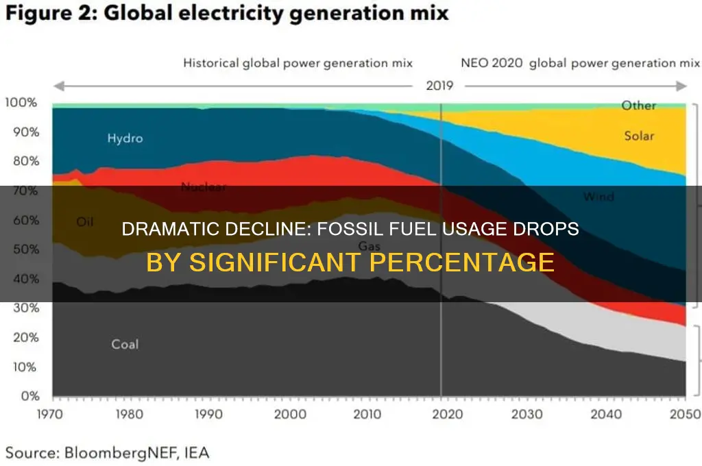 what percent decrease in fossil fuels