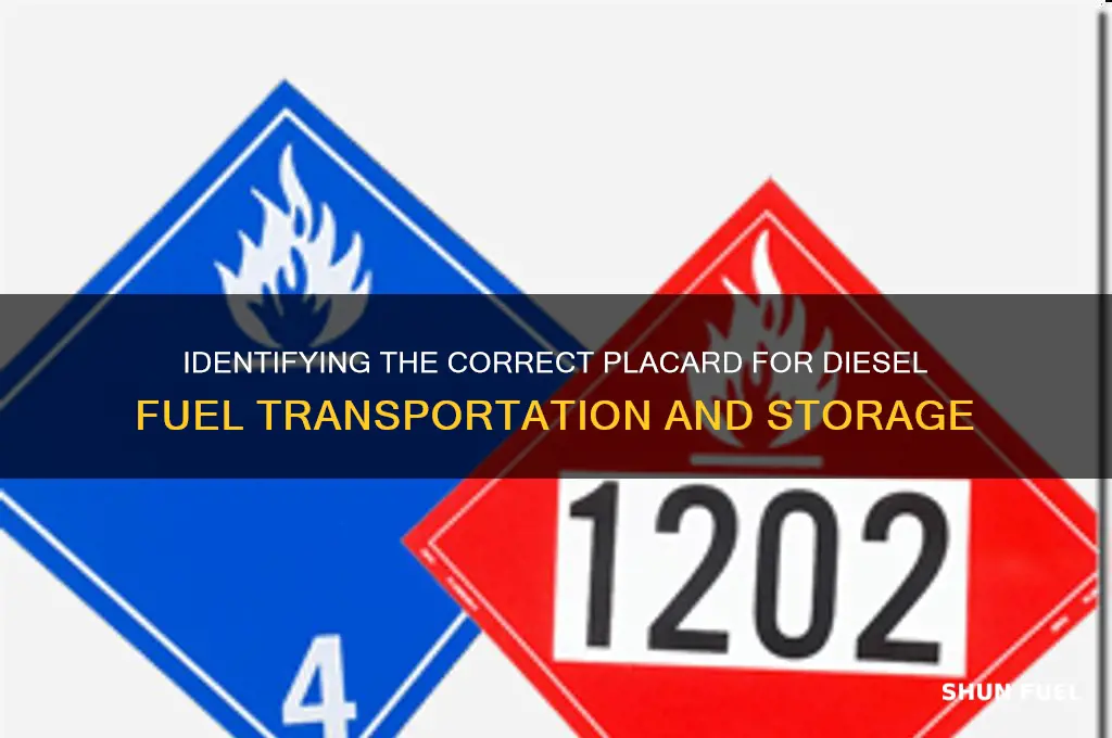 what placard is used for diesel fuel