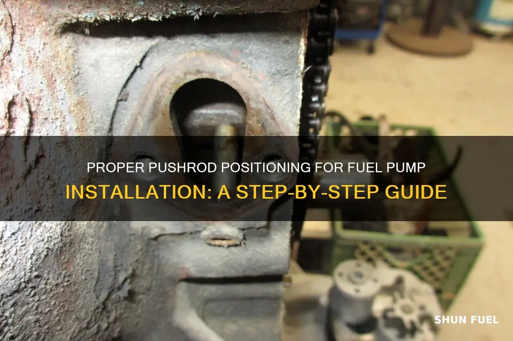 what position for pushrod when installing fuel pump