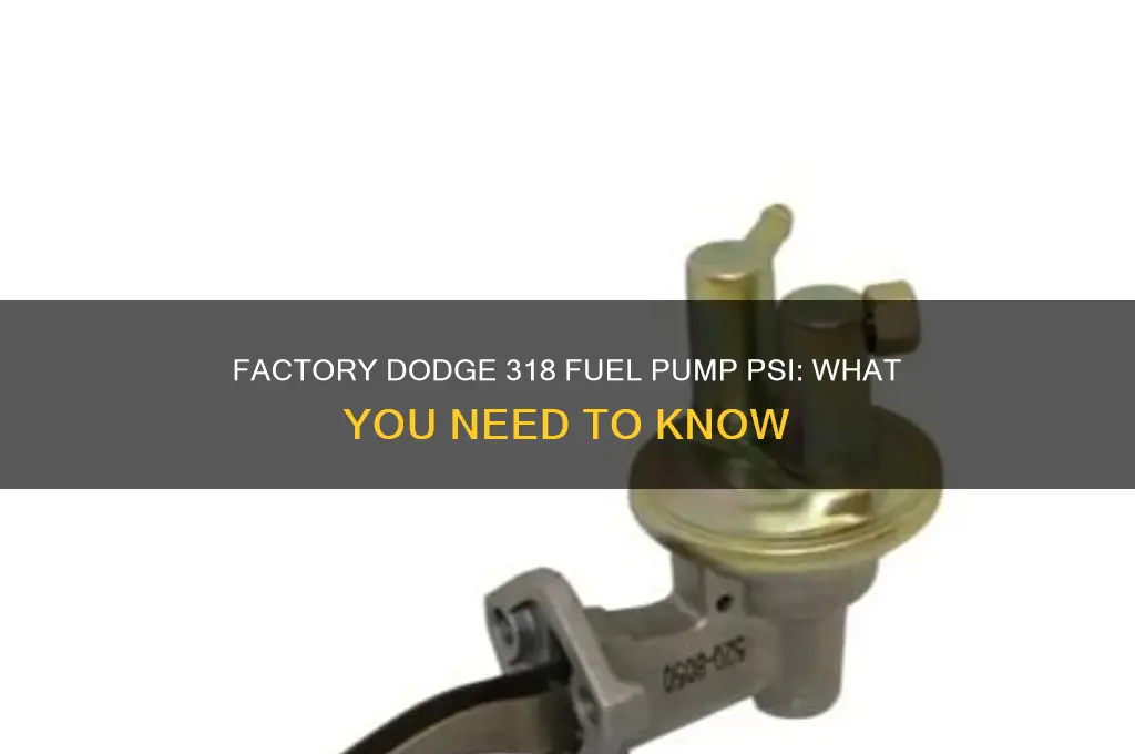 what psi is a factory 84 dodge 318 fuel pump