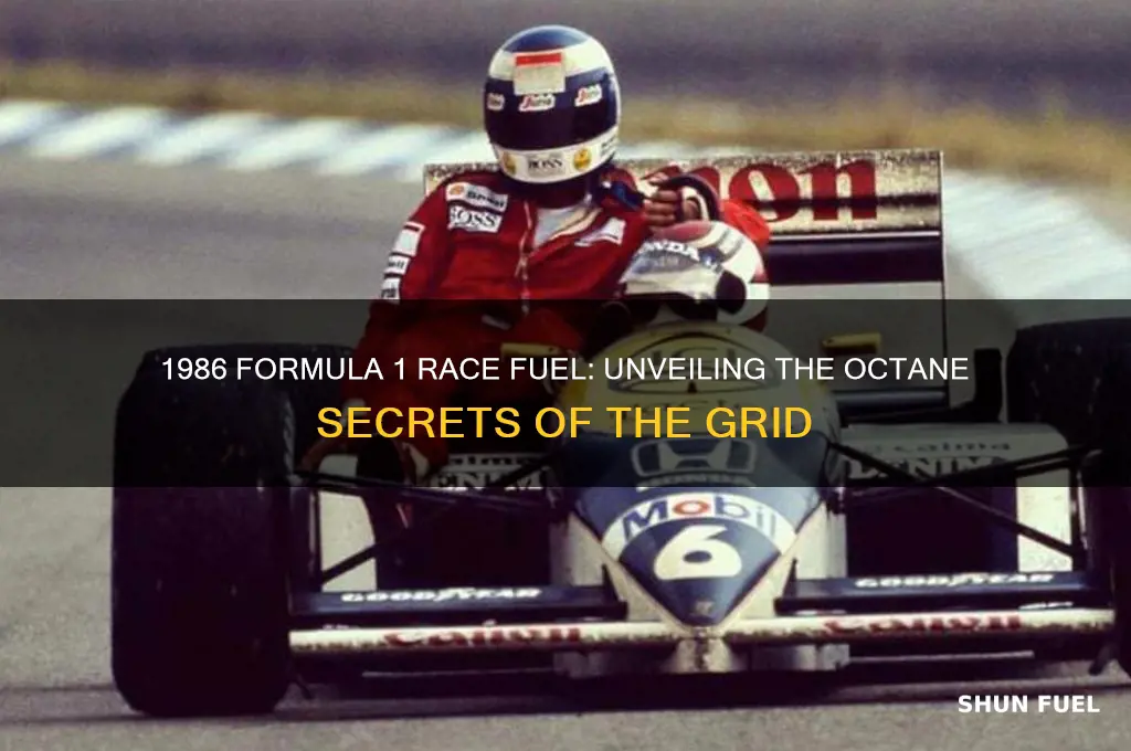 what race fuel did formula 1 use in 1986