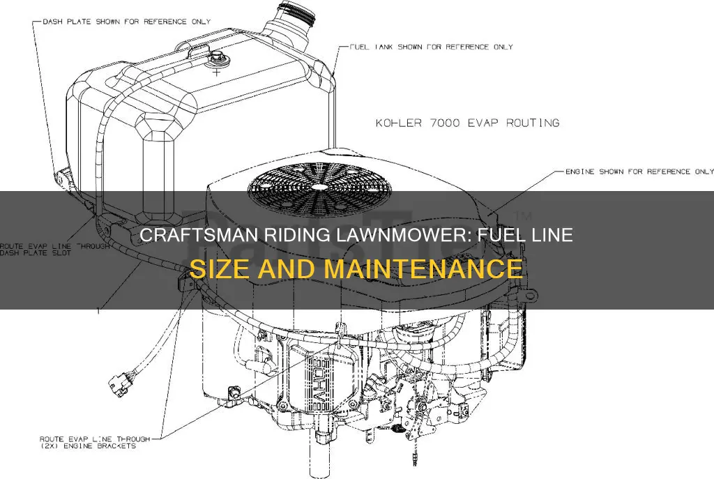 what sie fuel line do craftsmen riding lawnmower have
