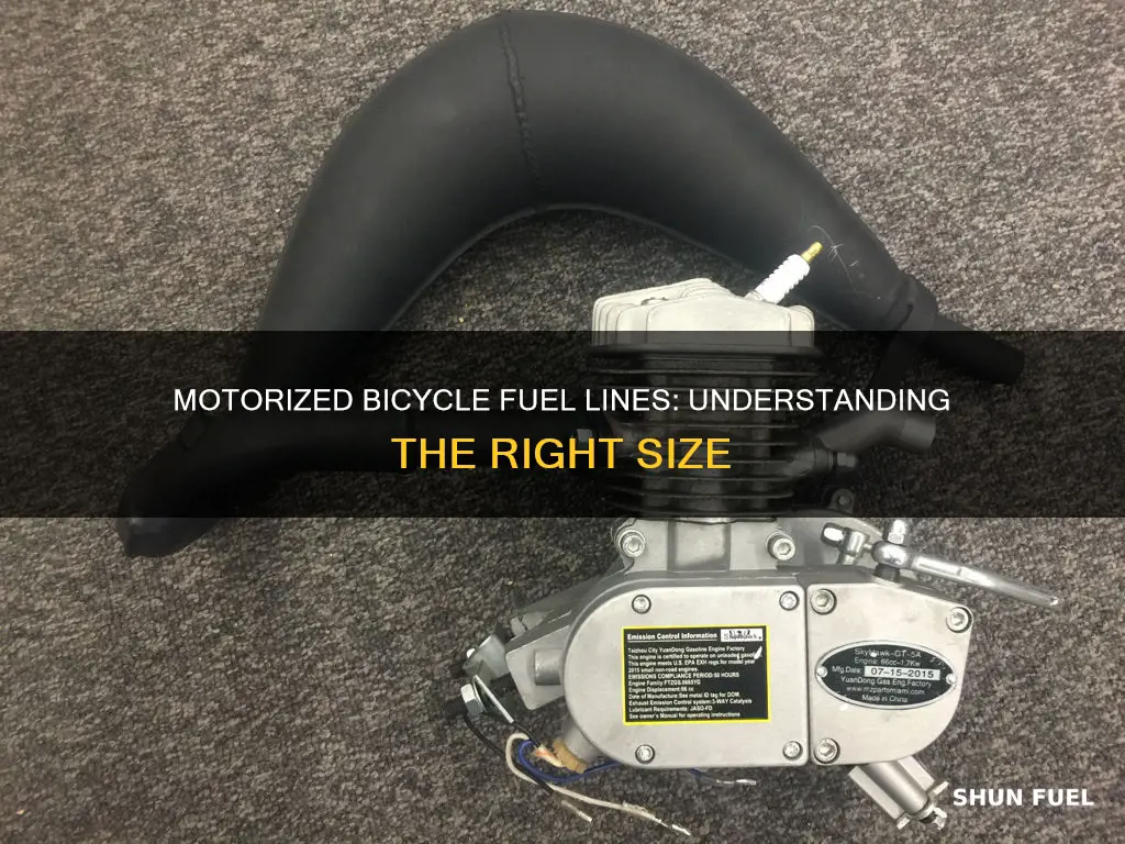 what size are motorized bicycle fuel lines