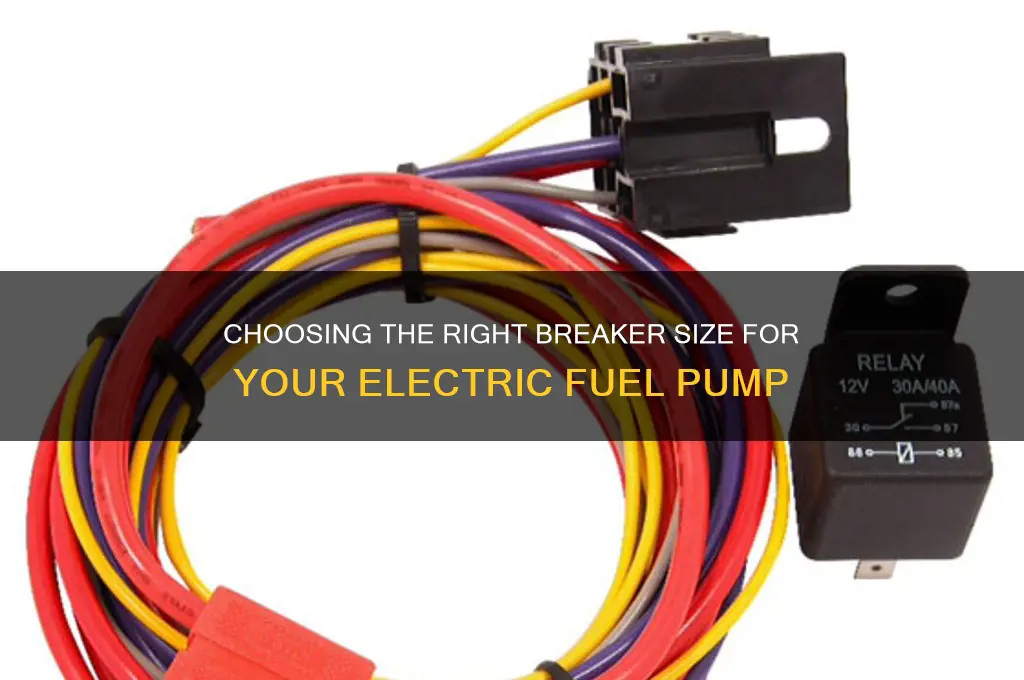 what size breaker for electric fuel pump